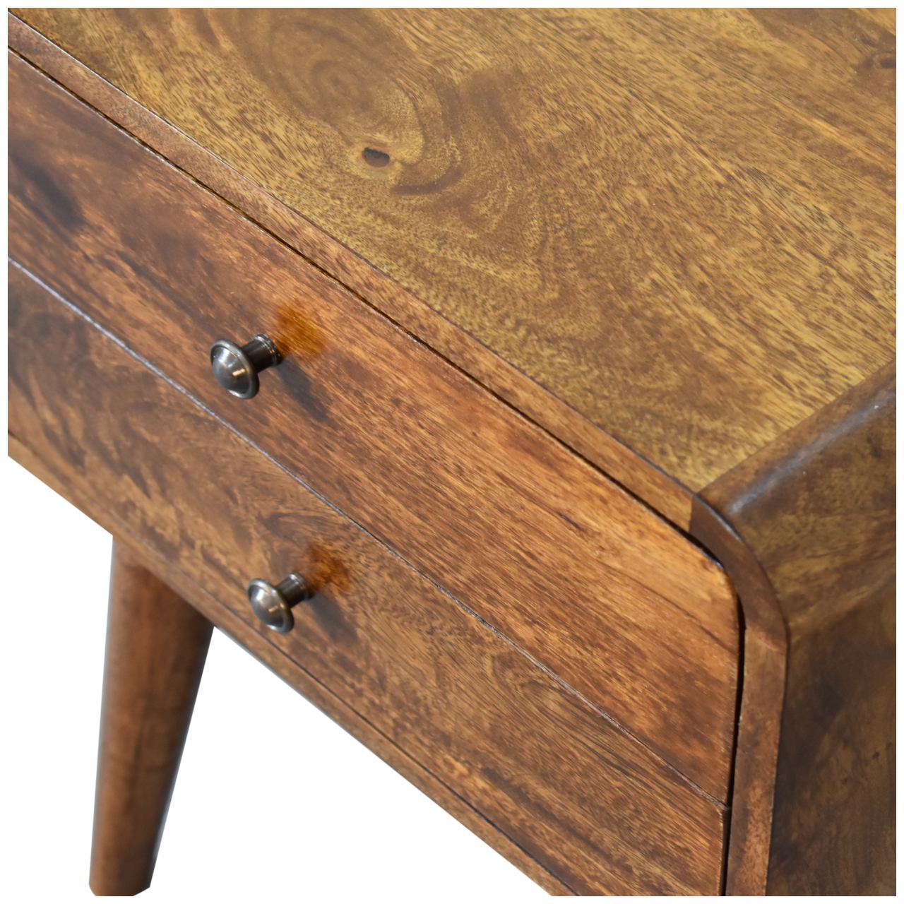 Curved Chestnut nightstand