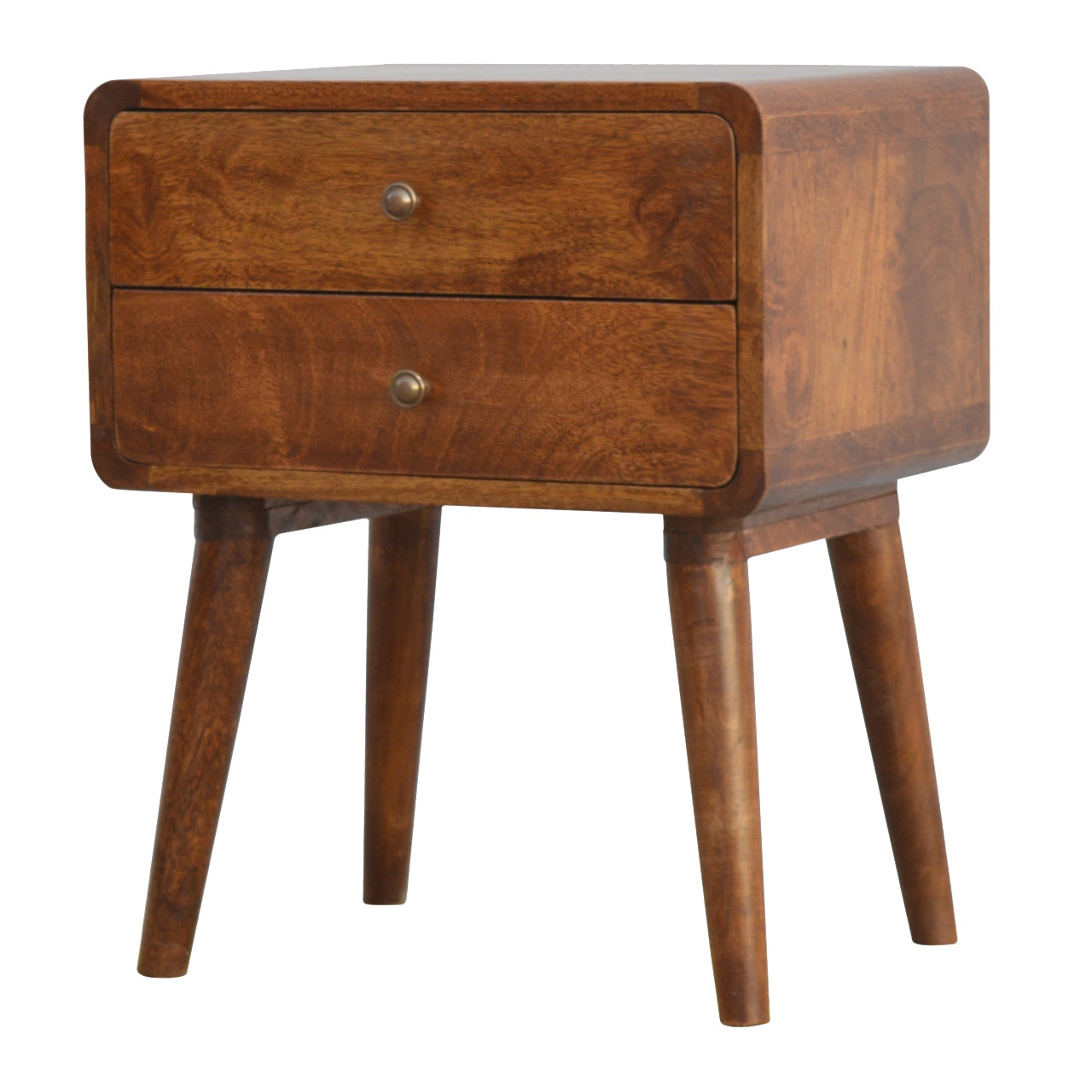 Curved Chestnut nightstand