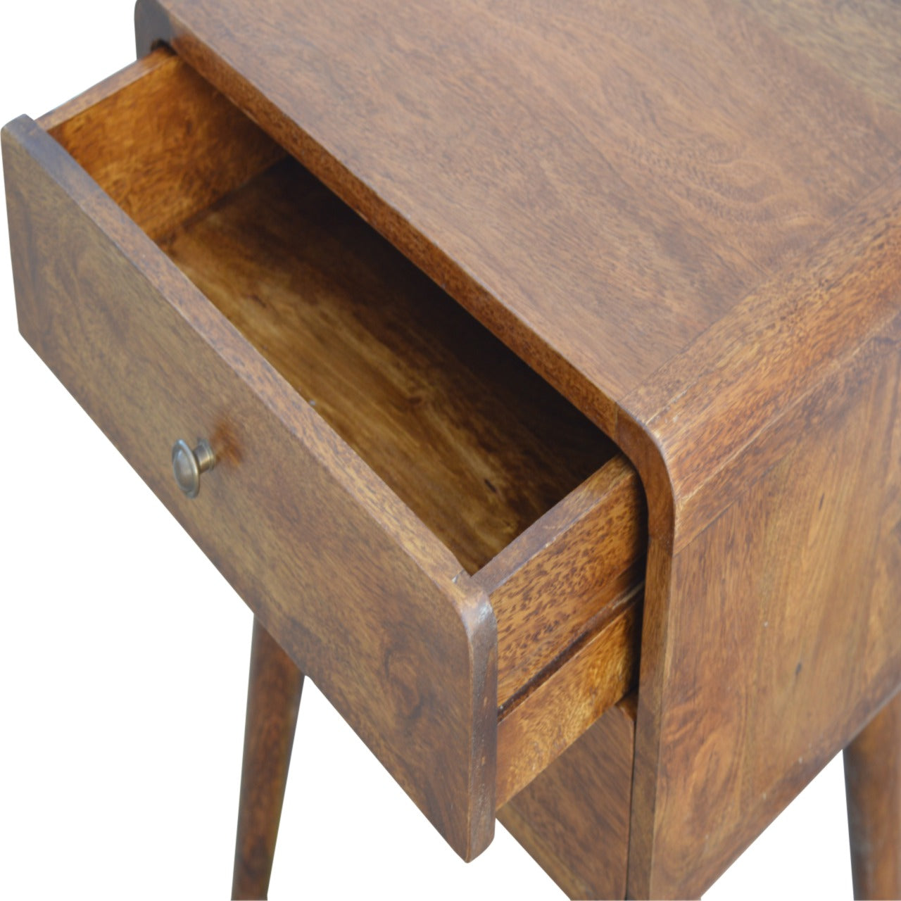 Curved Chestnut nightstand