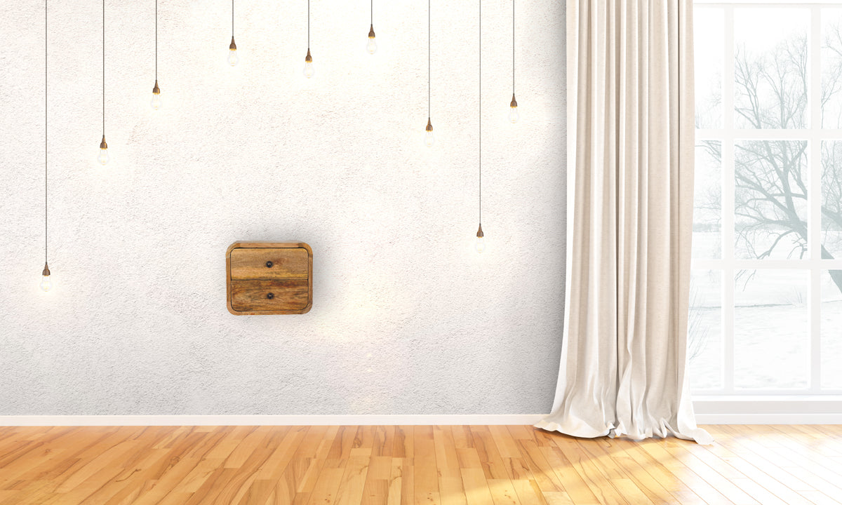 Mini Curve Oak-ish Floating nightstand