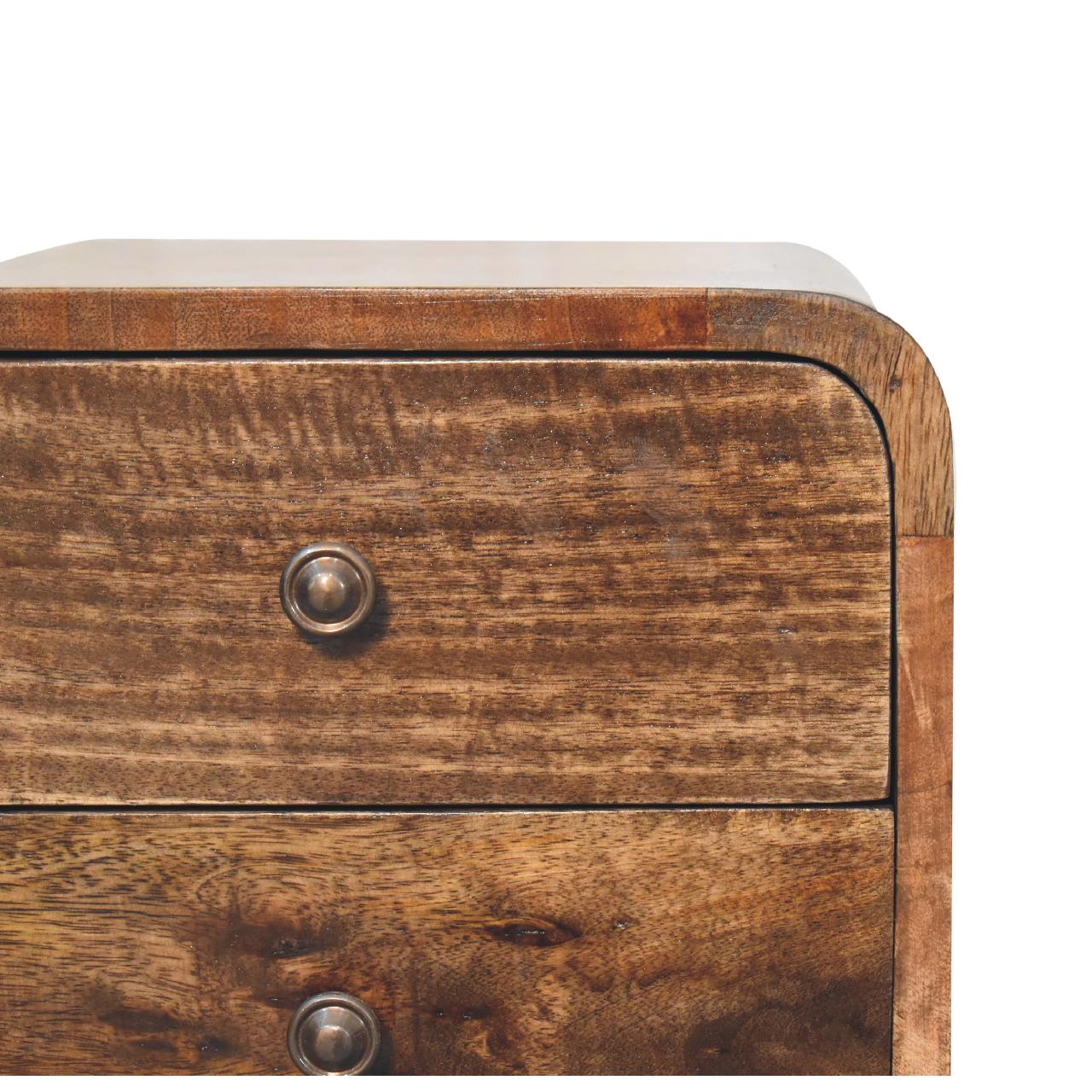 Mini Curved Grey Washed nightstand