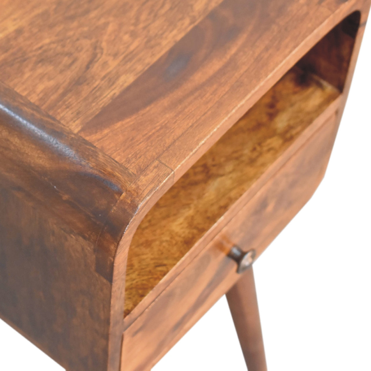 Mini Chestnut Curve Open nightstand