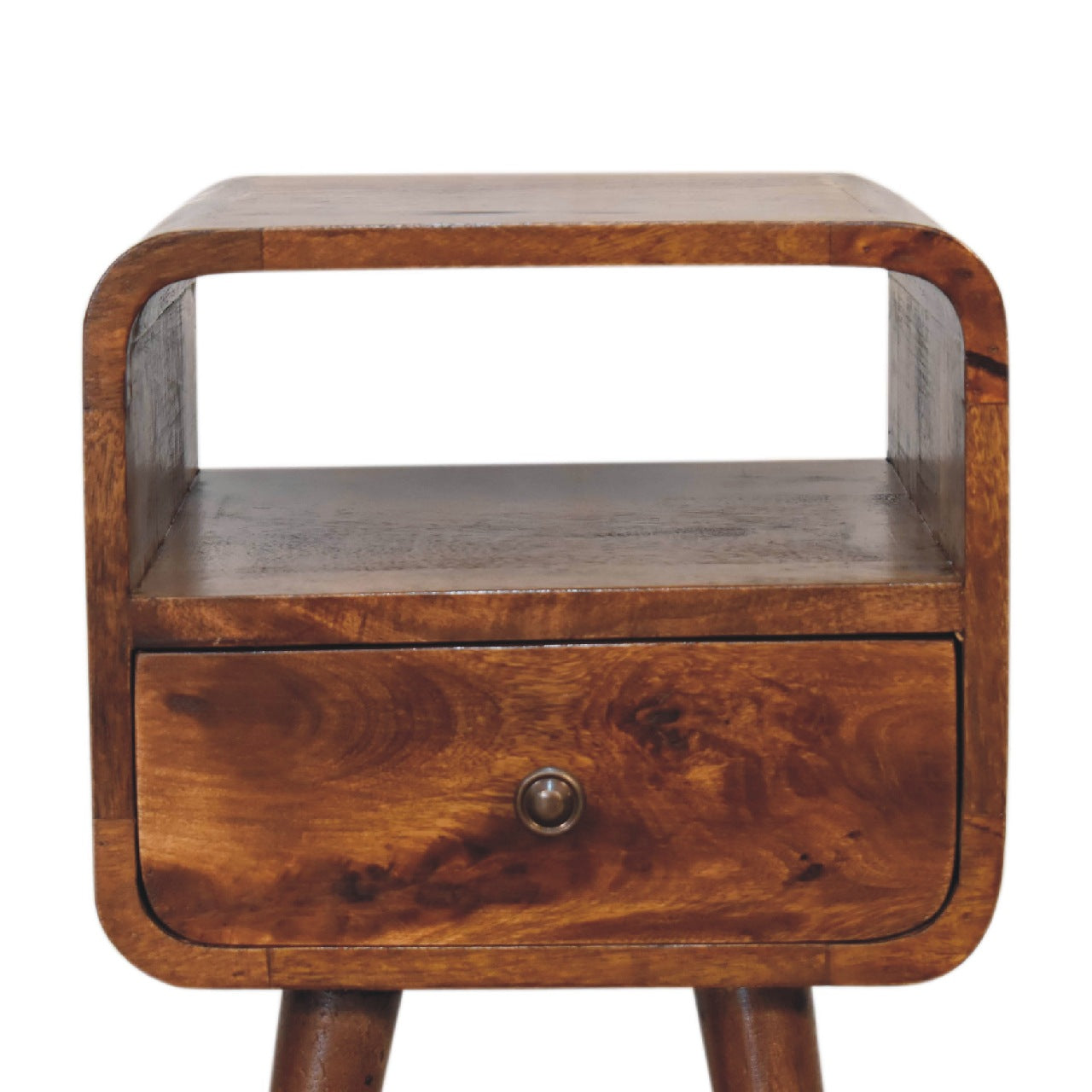 Mini Chestnut Curve Open nightstand