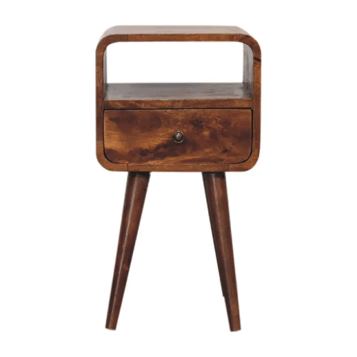Mini Chestnut Curve Open nightstand