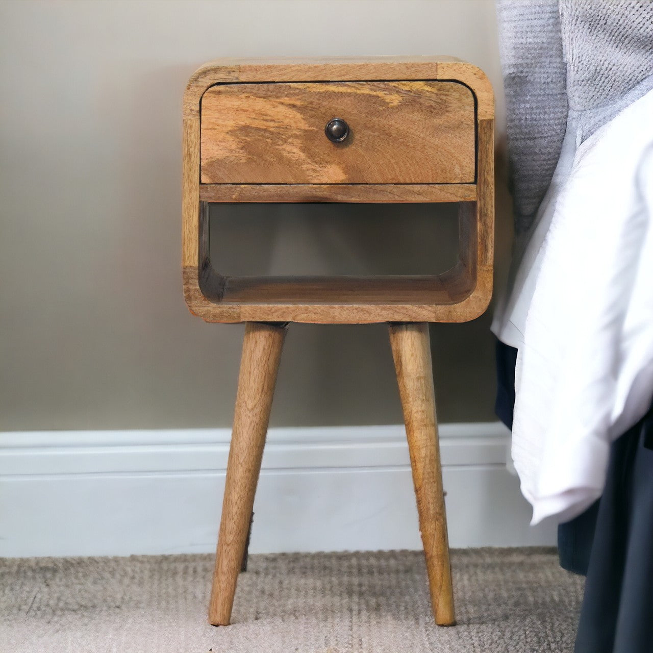 Mini Oak-ish Curve Lower nightstand