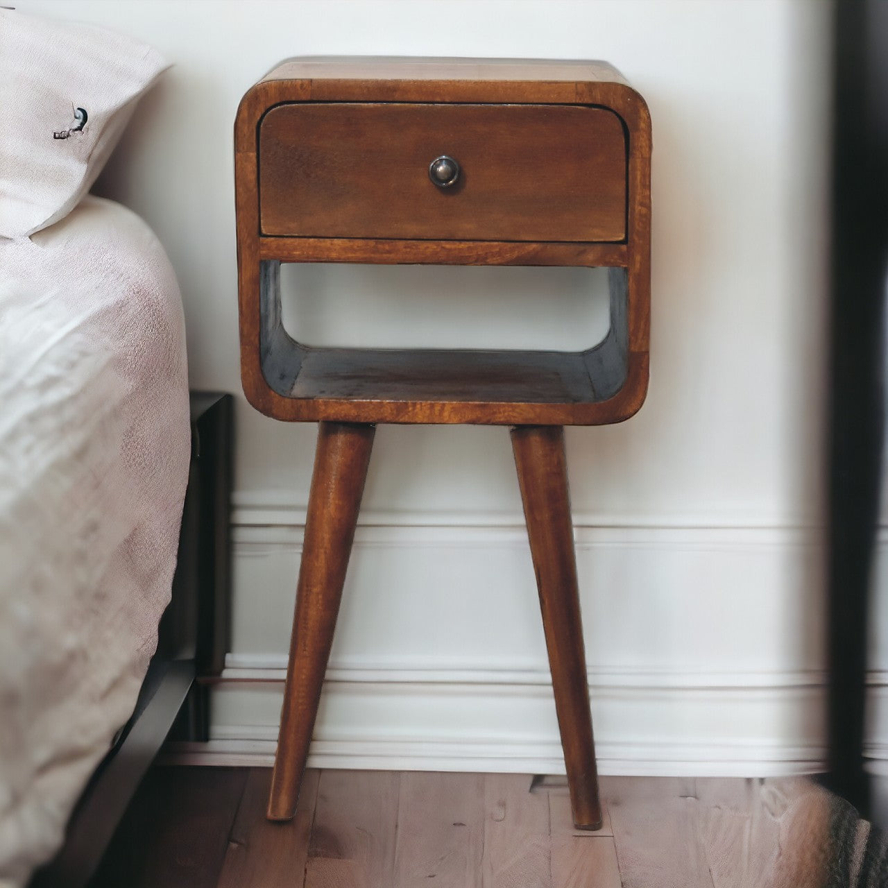 Mini Chestnut Curve Lower nightstand