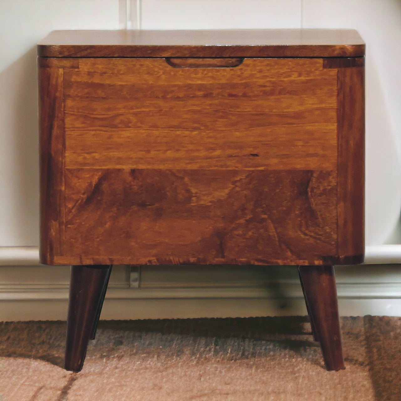 Chestnut Lid-up Storage Stool