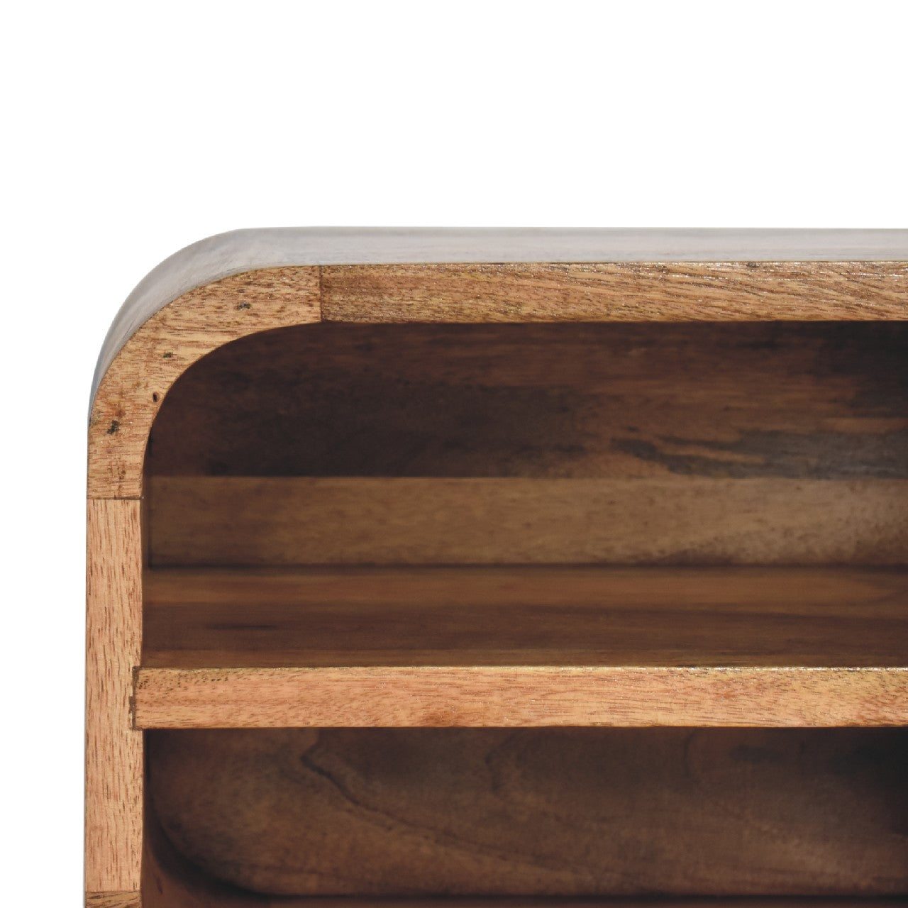 Oak-ish Floating Open Curve Nightstand