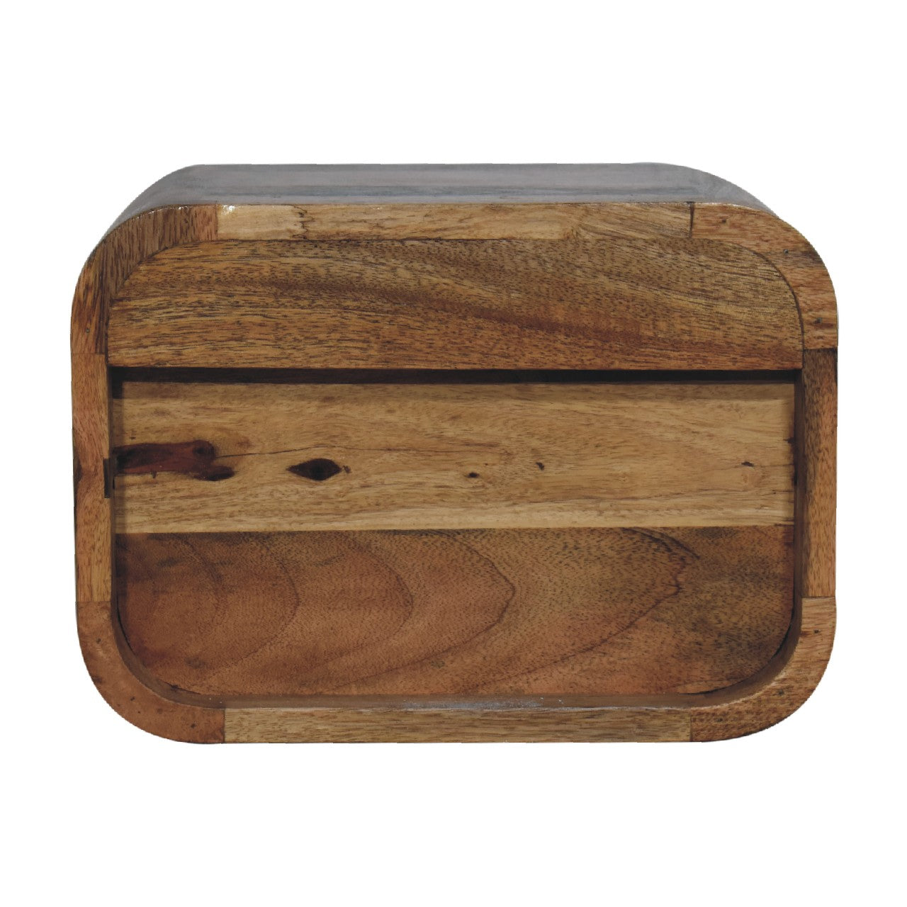 Oak-ish Floating Open Curve Nightstand