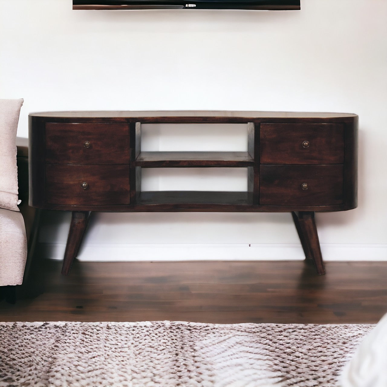 Light Walnut Wave Entertainment Unit