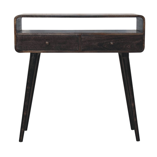 Curved Ash Black Console Table