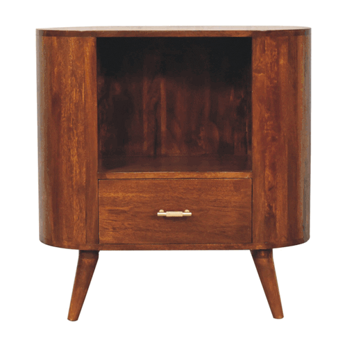 T-bar Cortez Chestnut Open Slot Cabinet