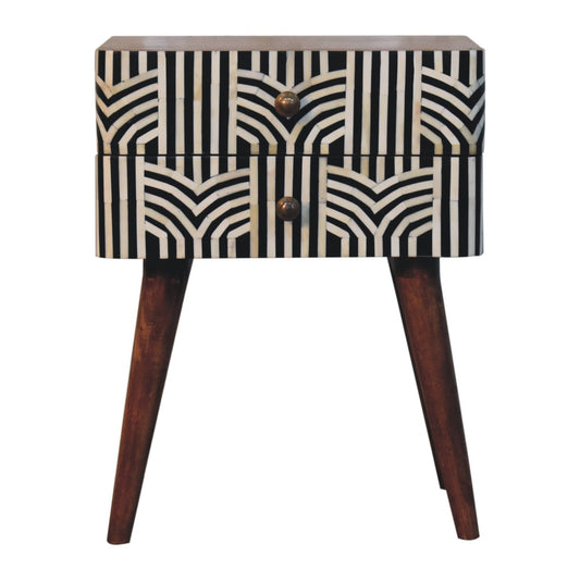 Honey Caramel Edessa Bone Inlay Bedside