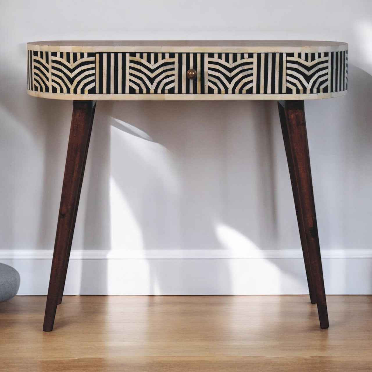 Honey Caramel Edessa Bone Inlay Console Table