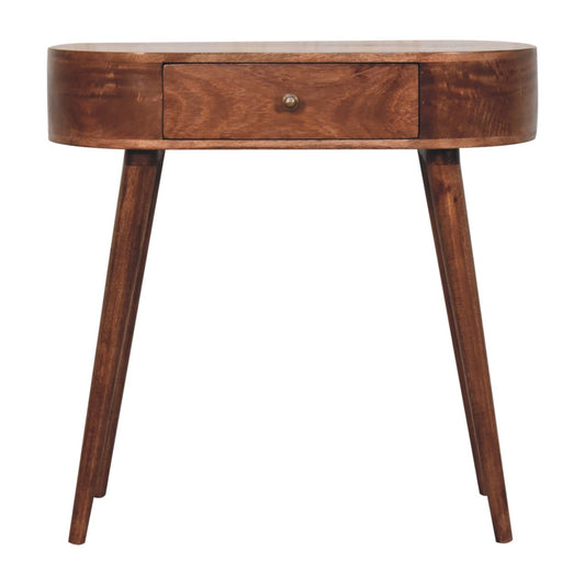 Honey Caramel Rounded Small Console Table