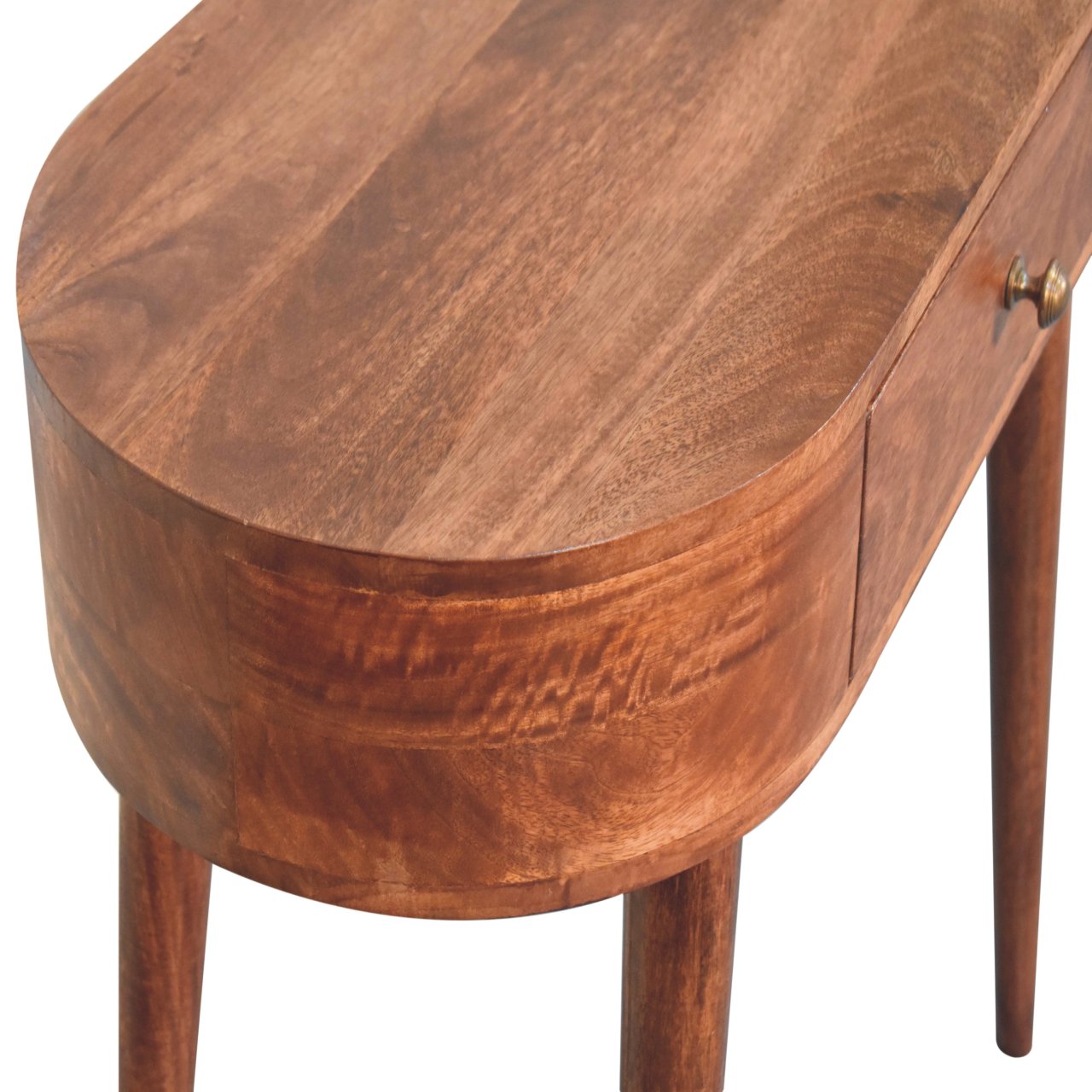 Honey Caramel Rounded Small Console Table