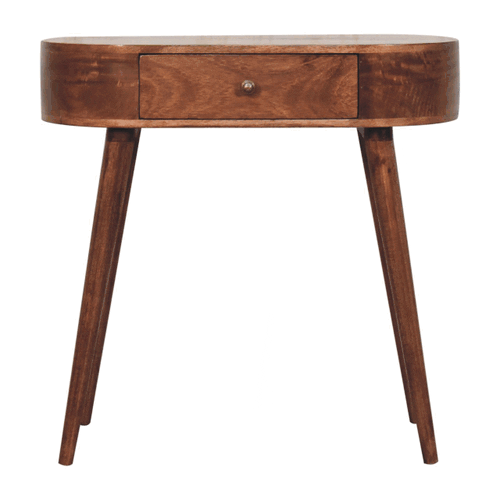 Honey Caramel Rounded Small Console Table