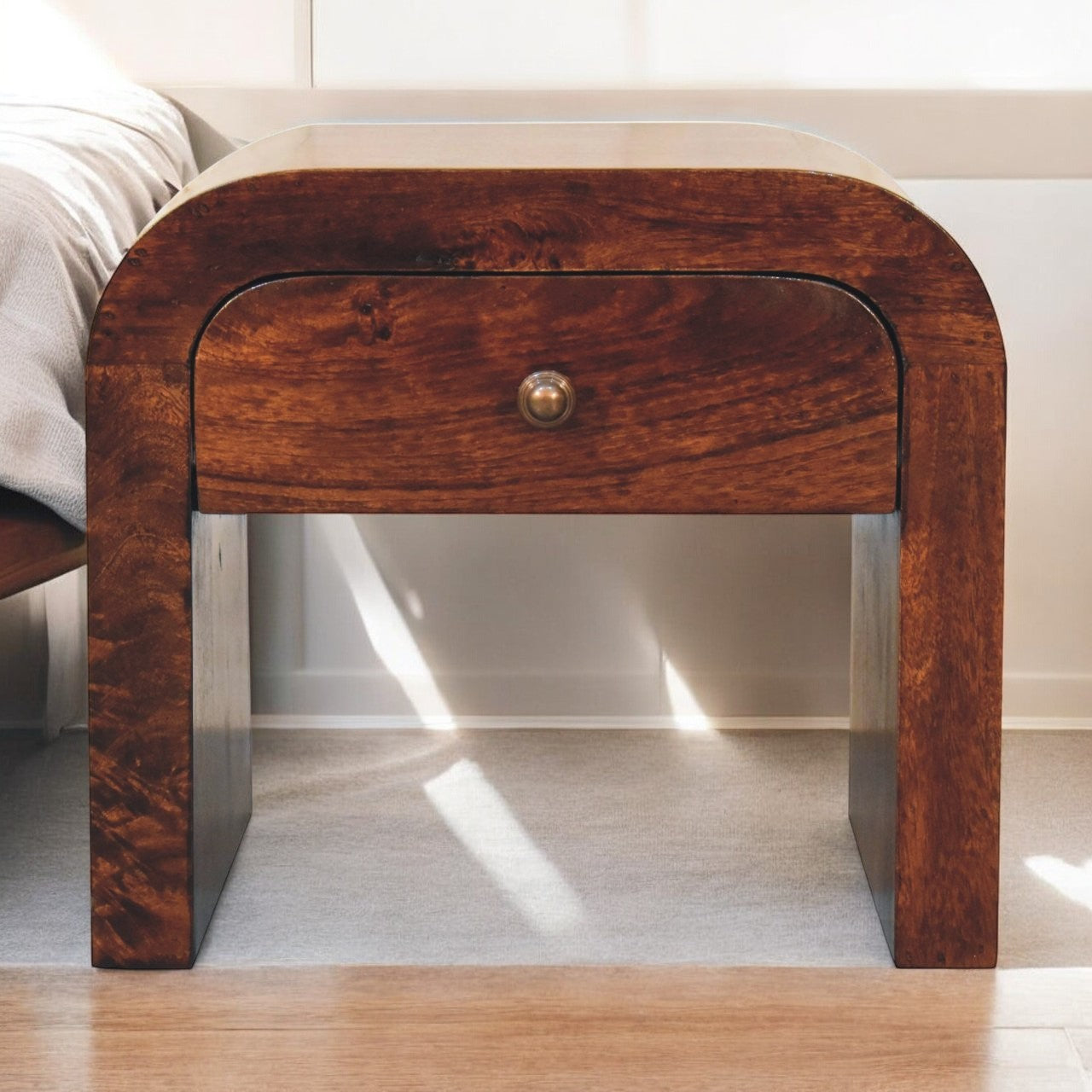 California Walnut Disc Bedside