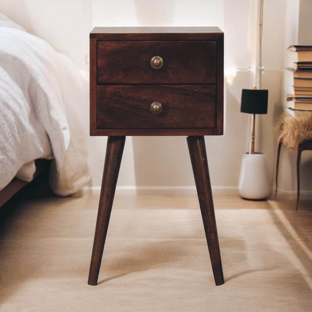 Mini 2 DrawerCalifornia Walnut Bedside