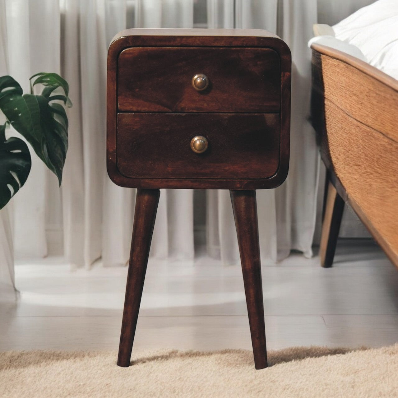 Mini 2 DrawerCalifornia Walnut Bedside