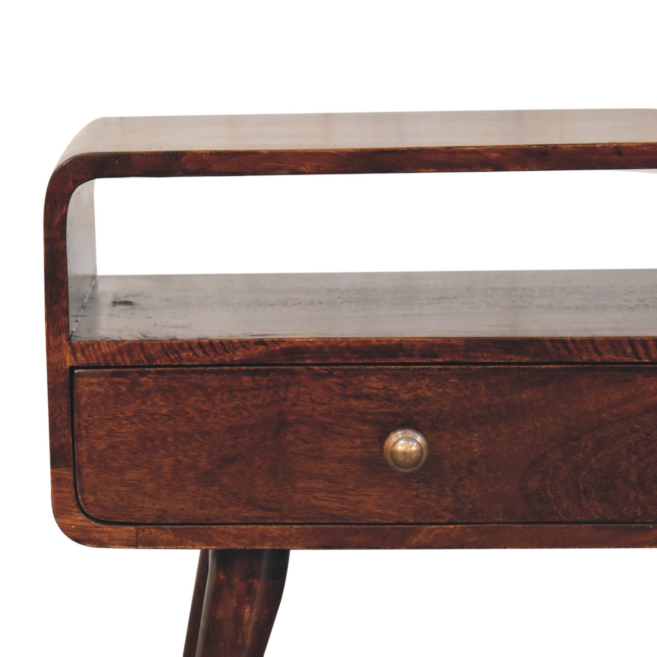 Curved California Walnut Media Unit