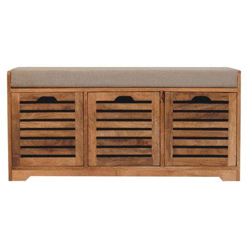 Shutter Oak-ish Shoe Bench