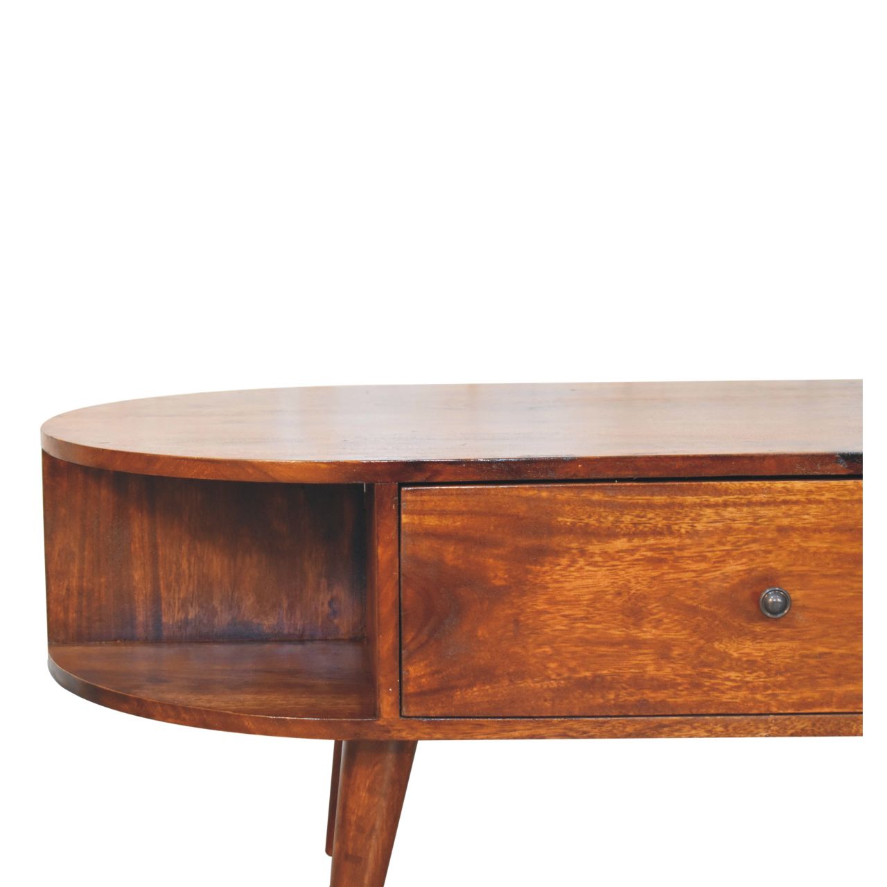 Chestnut Oval Coffee Table with 2 Drawer