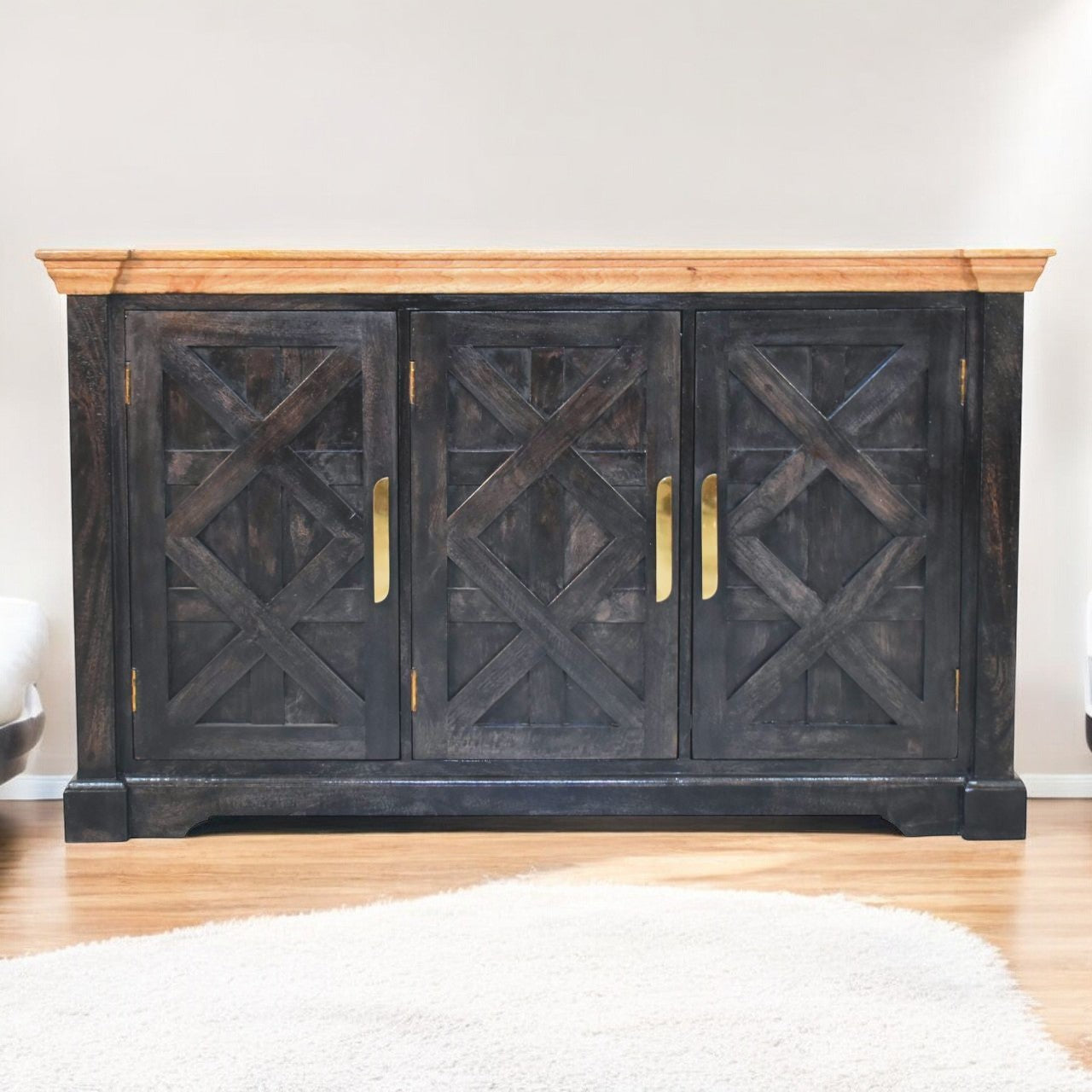 Regal Ash Black Rustic Sideboard