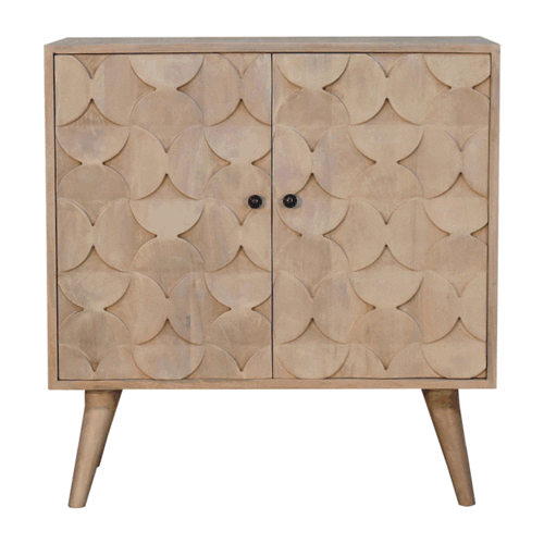 Hourglass Carved Marble Cabinet