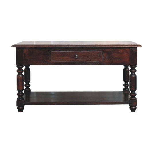 Turned Legs Cherry Console Table