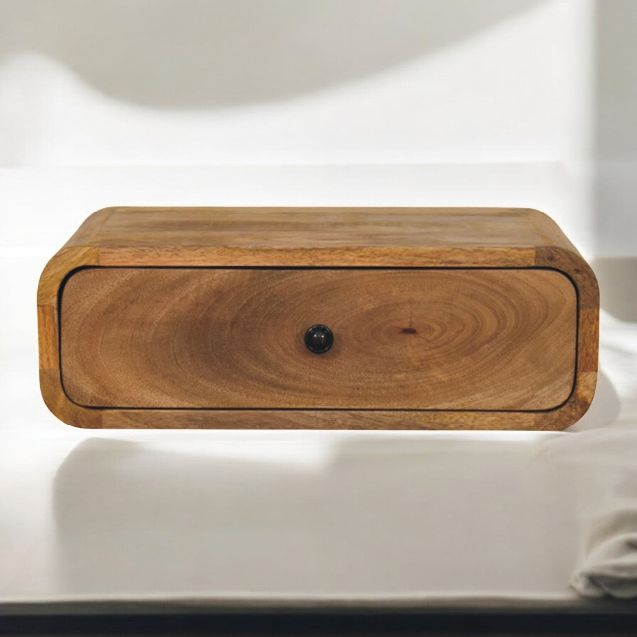 Avora Wall-Mounted Oak-ish 1 Drawer Nightstand