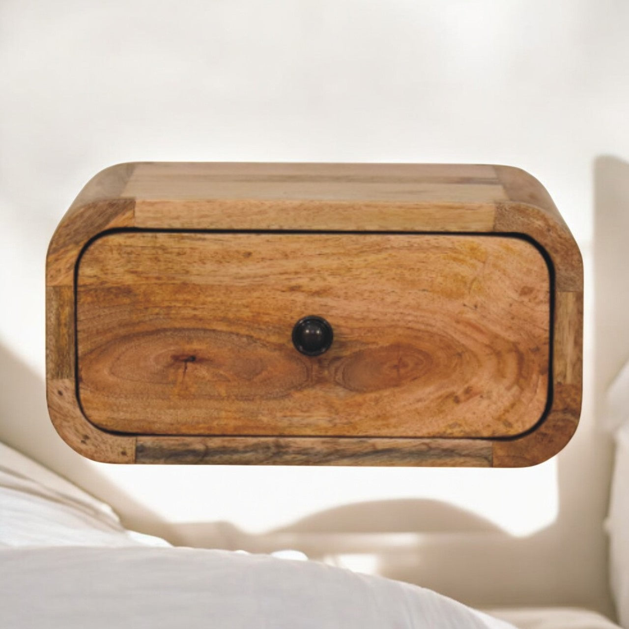 Avora Mini Wall-Mounted Oak-ish 1 Drawer Nightstand