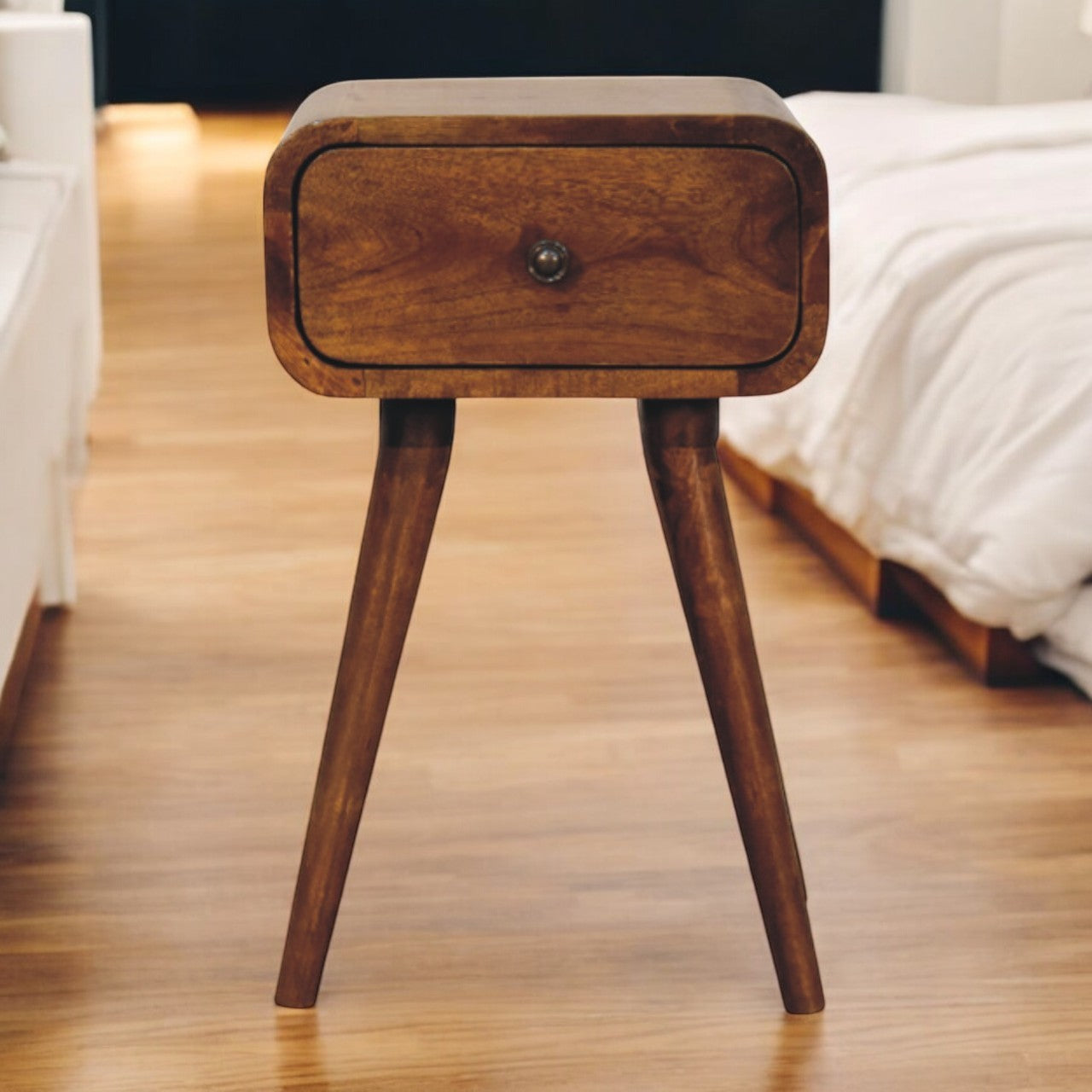 Avora Mini Chestnut Nightstand with 1 drawer