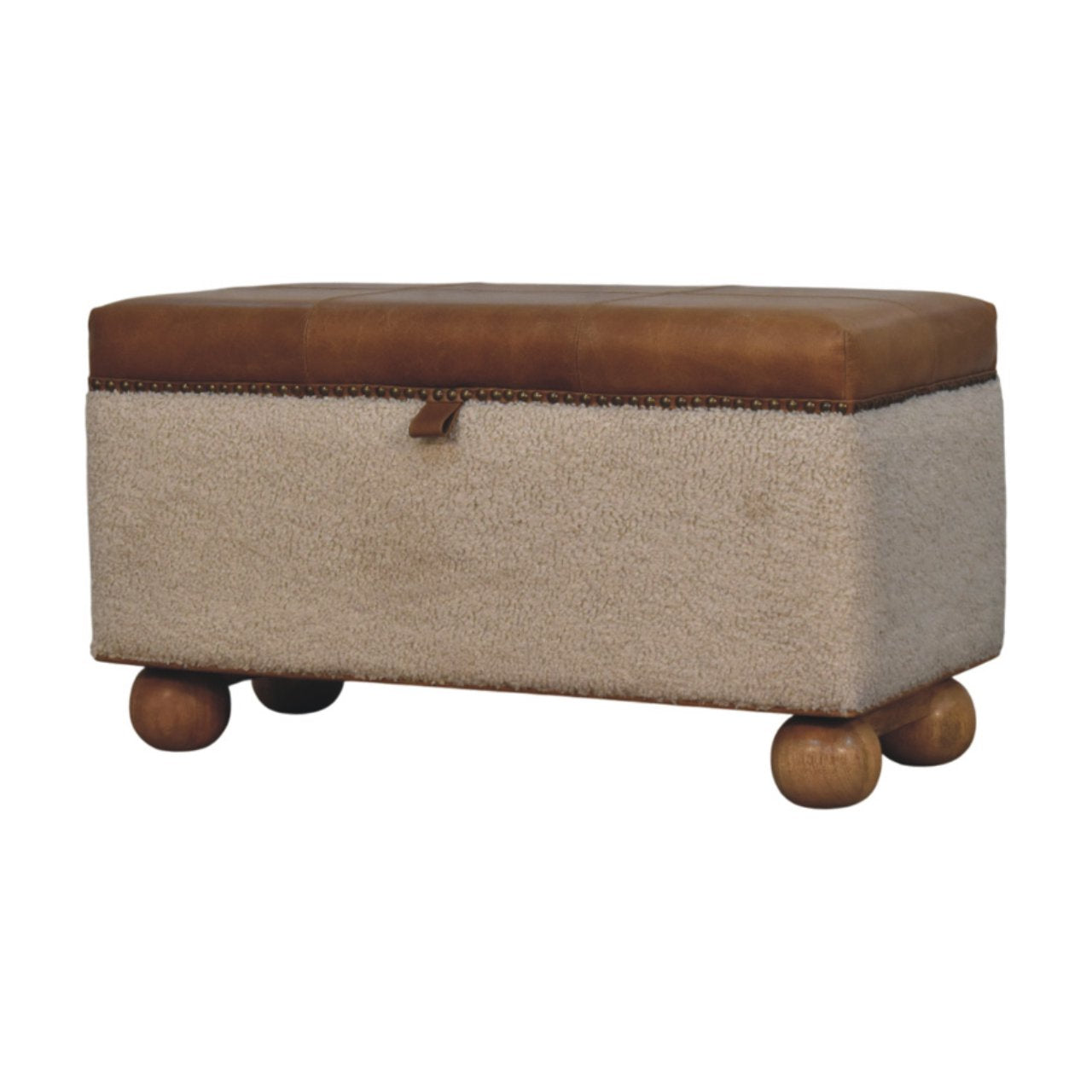 Boucle Lid- up Storage Ottoman