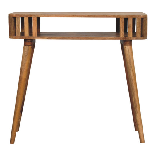Slatted Oak-ish Console