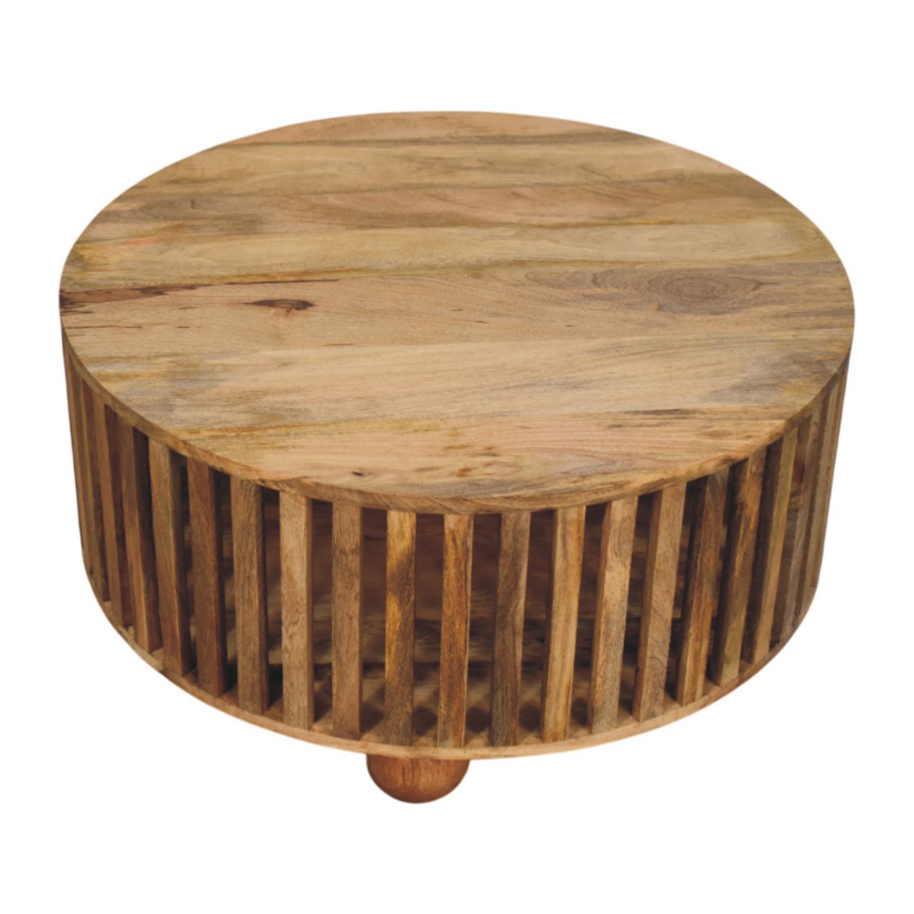 Slatted Round Oak-ish Coffee Table