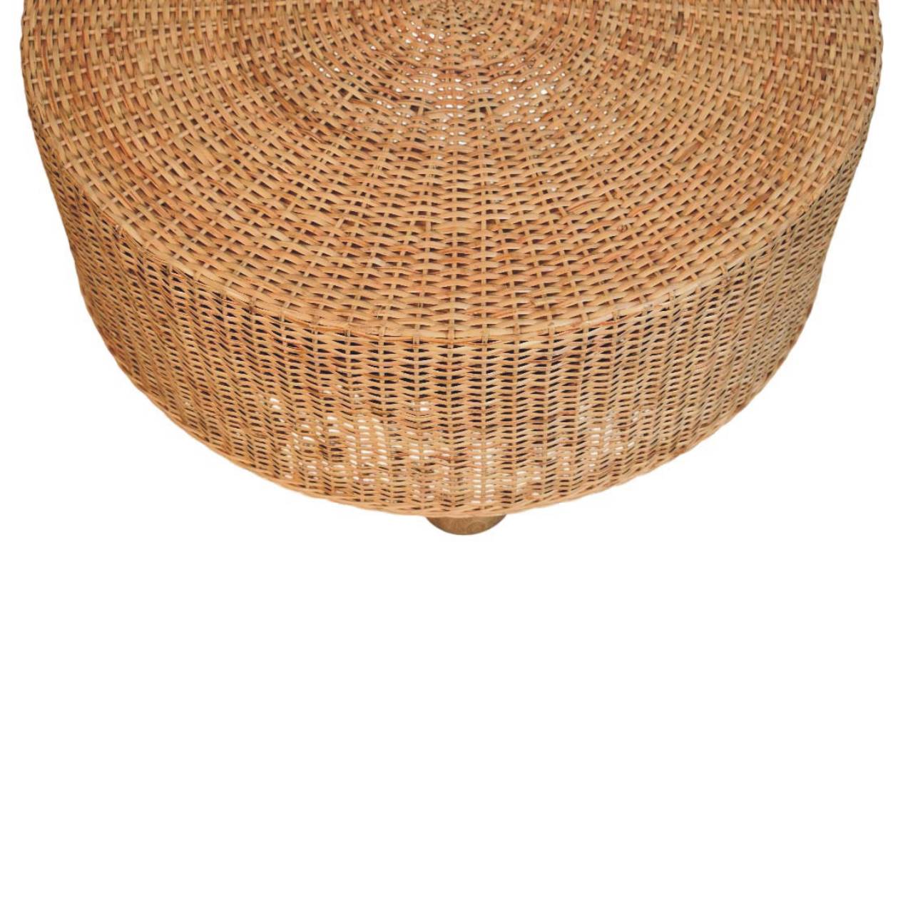 Regency Round Woven Coffee Table with Ball Feet