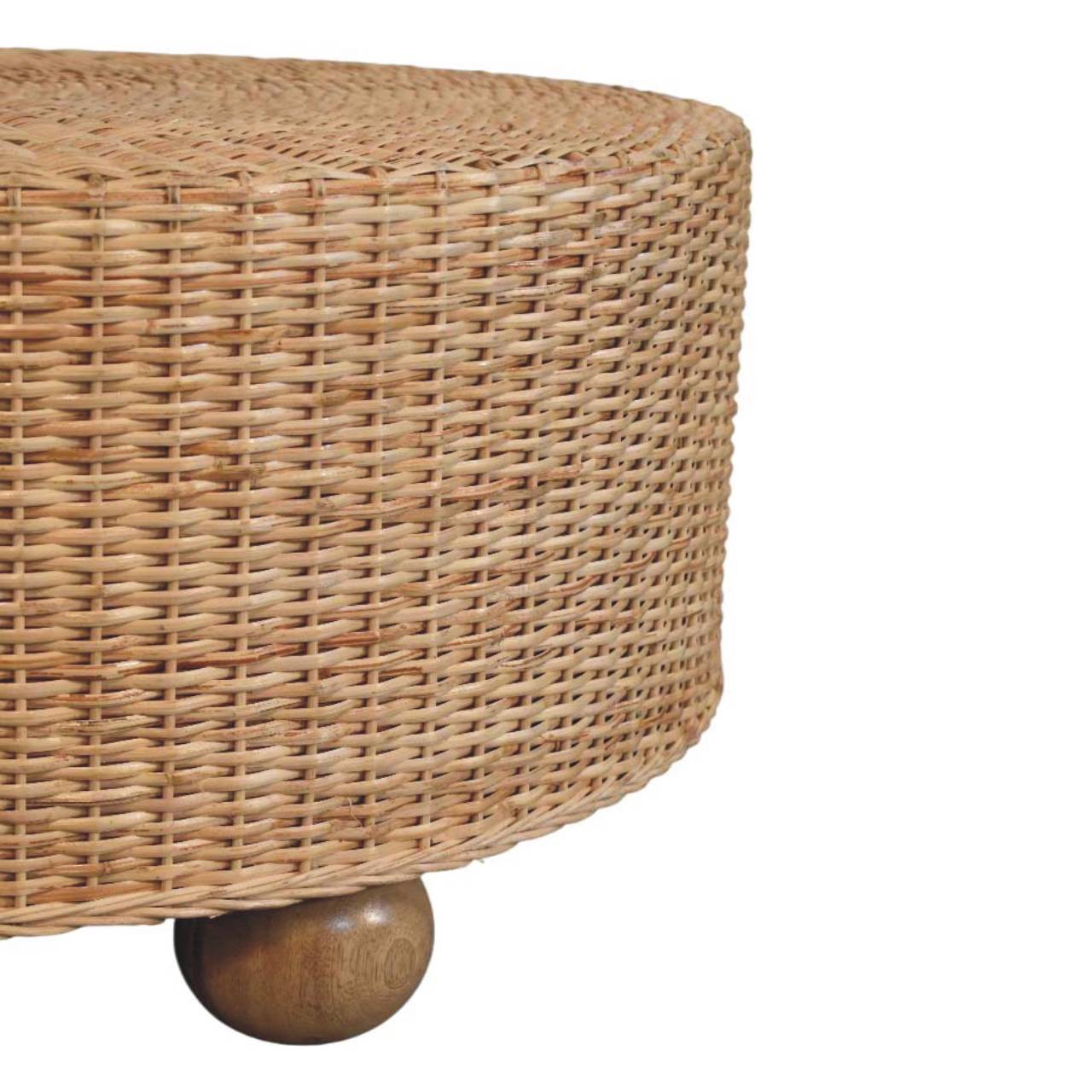 Regency Round Woven Coffee Table with Ball Feet
