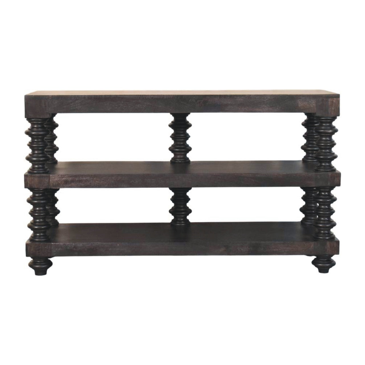 Spindle Shelf Console in Carbon Ash