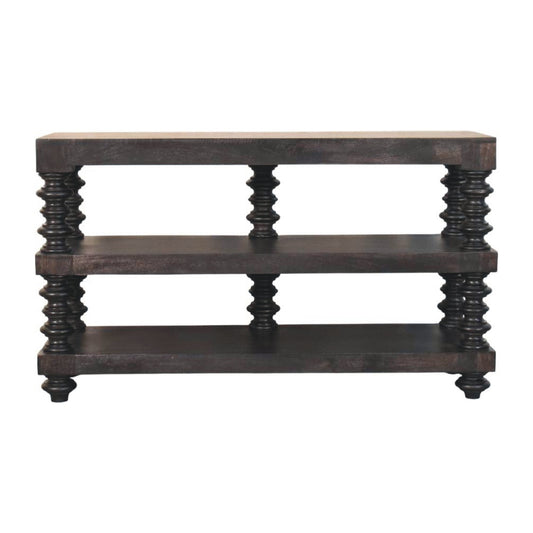 Spindle Shelf Console in Carbon Ash