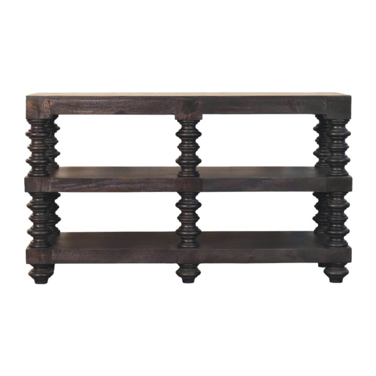 Spindle Shelf Console in Carbon Ash