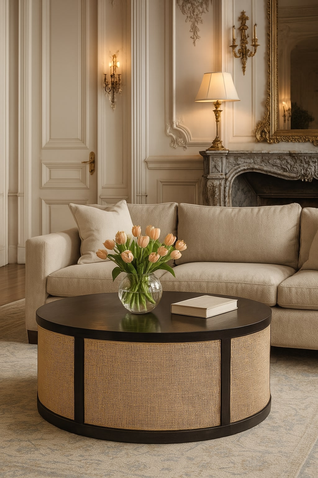 Monaco Round Rattan Centerpiece