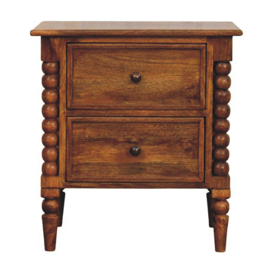 Spindle Leg Amber Oak Nightstand