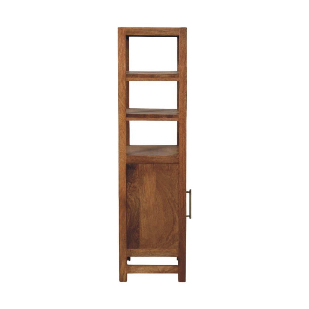 Solid Wood Open Shelf Unit with Cabinet
