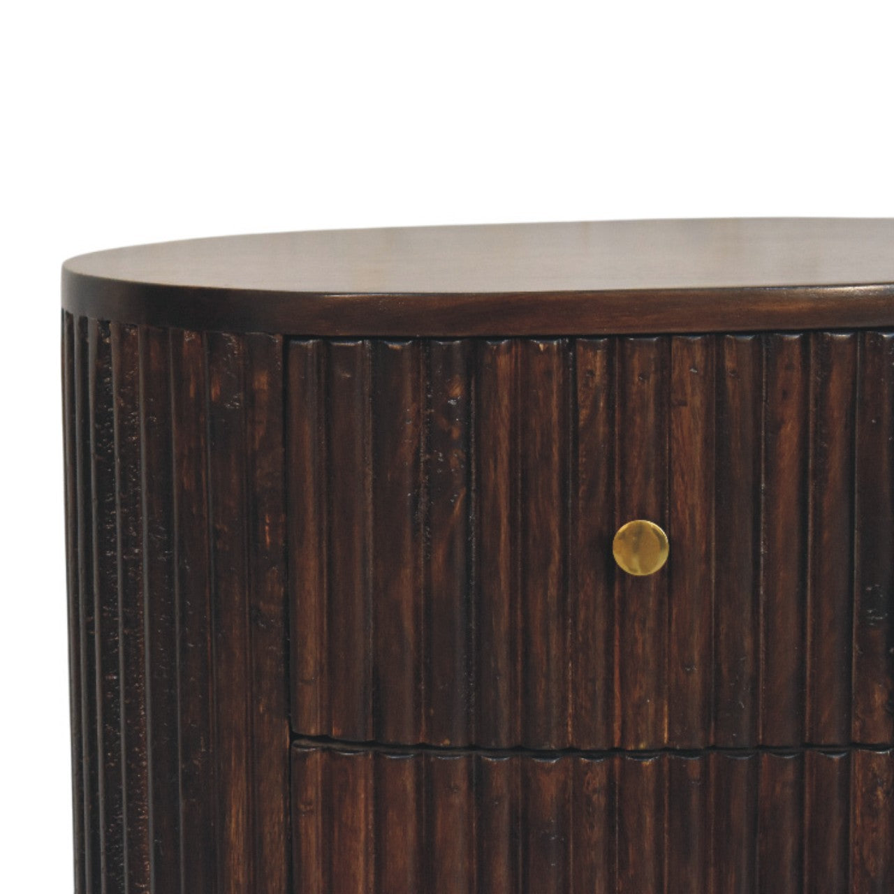 Curved Fluted 3-Drawer Bedside