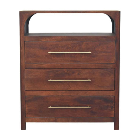 Arched Edge 3 Drawer Chest