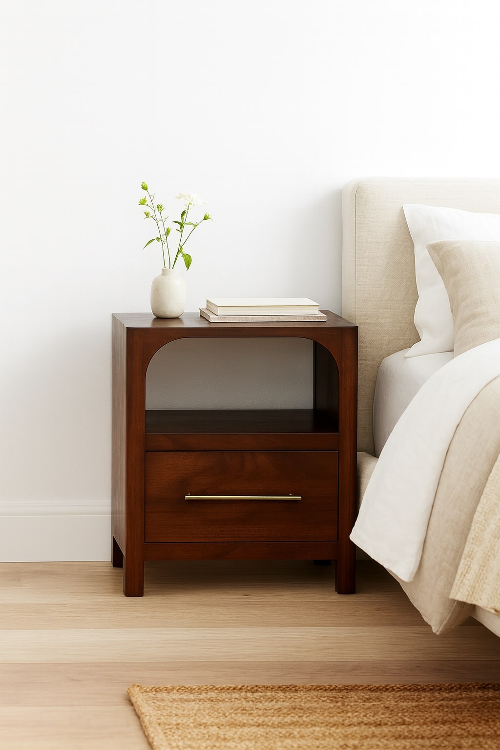 Arched Edge 1 Drawer Bedside