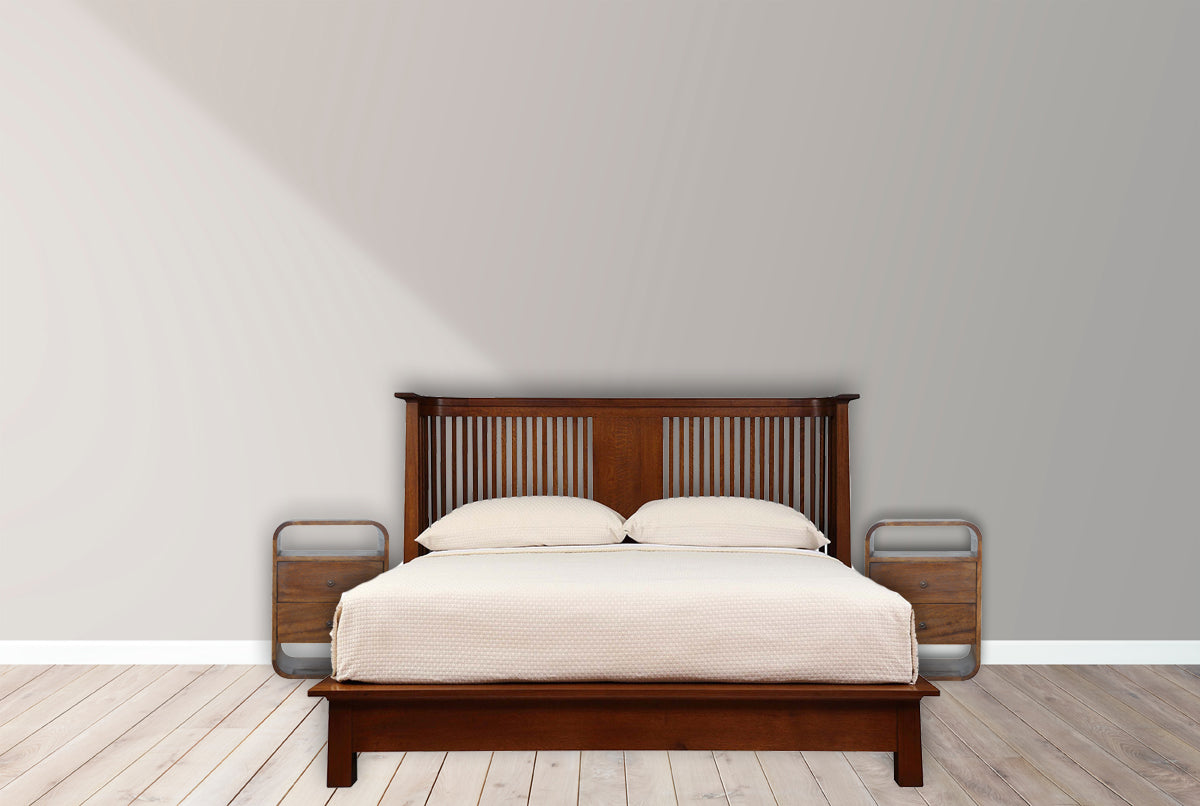 Chestnut Curve 2 Drawer nightstand