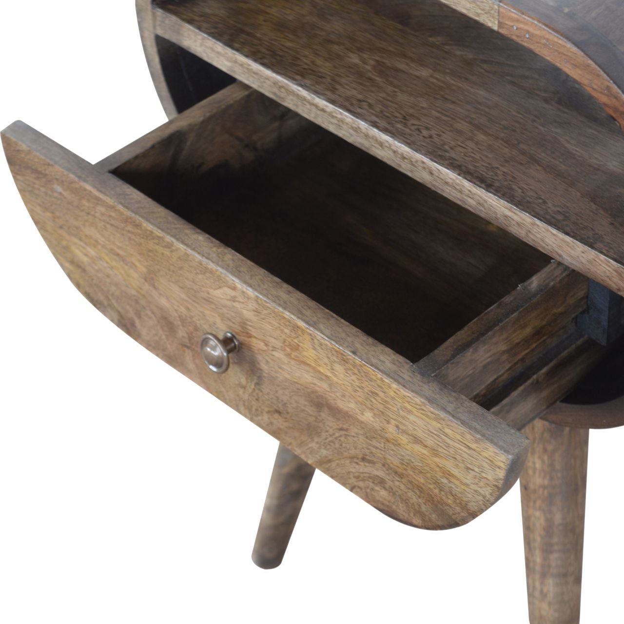 Grey Washed Circular nightstand