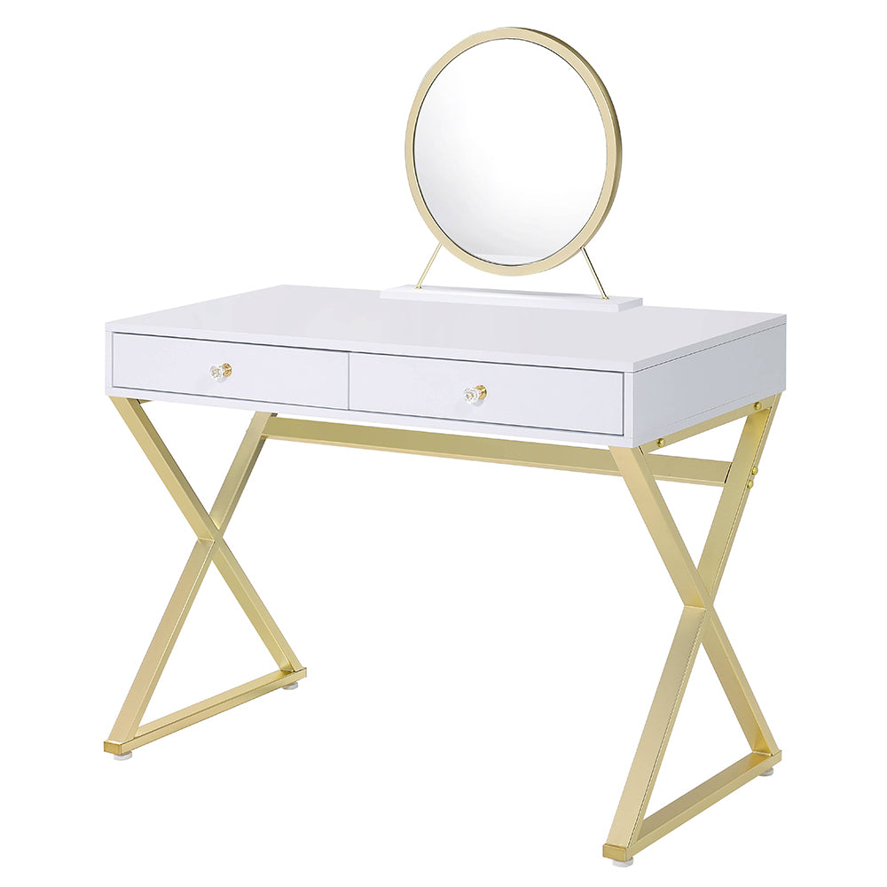 Coleen Vanity Desk W/Mirror & Jewelry Tray